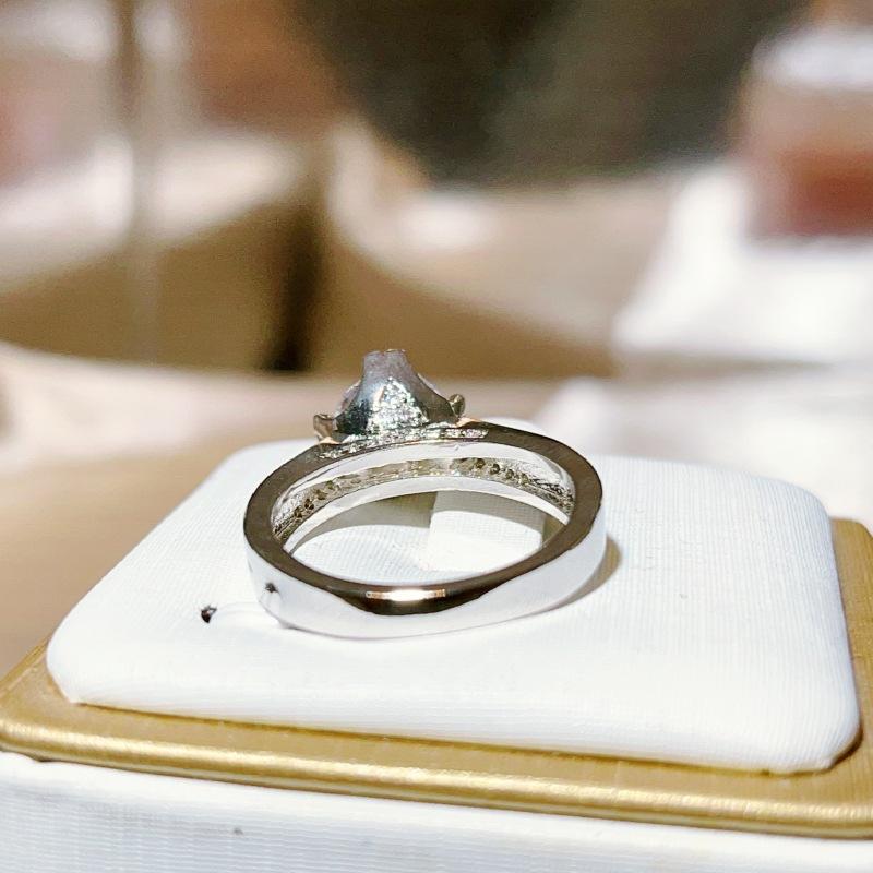 Кольцо с бриллиантом в цирконе, модное женское кольцо, ювелирное украшение, муассант, бриллиантовое кольцо