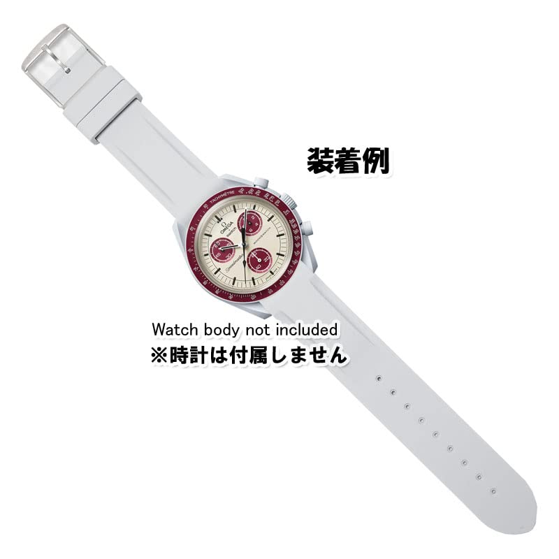 Эксклюзивный резиновый ремешок Swatch x Omega с пряжкой (Светло-серый)