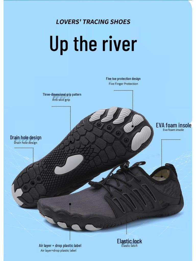 Cross-Border Outdoor Five-Finger Shoes: Perfect for Couples' Beach, Swimming, Hiking, and Fitness Adventures.