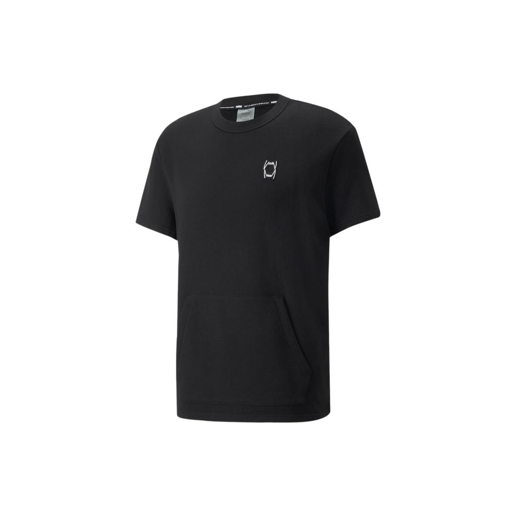 Puma Однотонная футболка с круглым вырезом и коротким рукавом для мужчин, цвет черный 534192-02