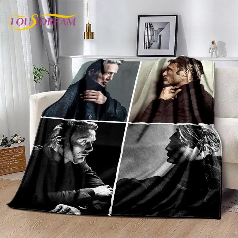 3D Мадс Миккельсен, актер, звезда, мягкое плюшевое одеяло, фланелевое одеяло, одеяло для гостиной, спальни, кровати, дивана, чехол для пикника, детское одеяло