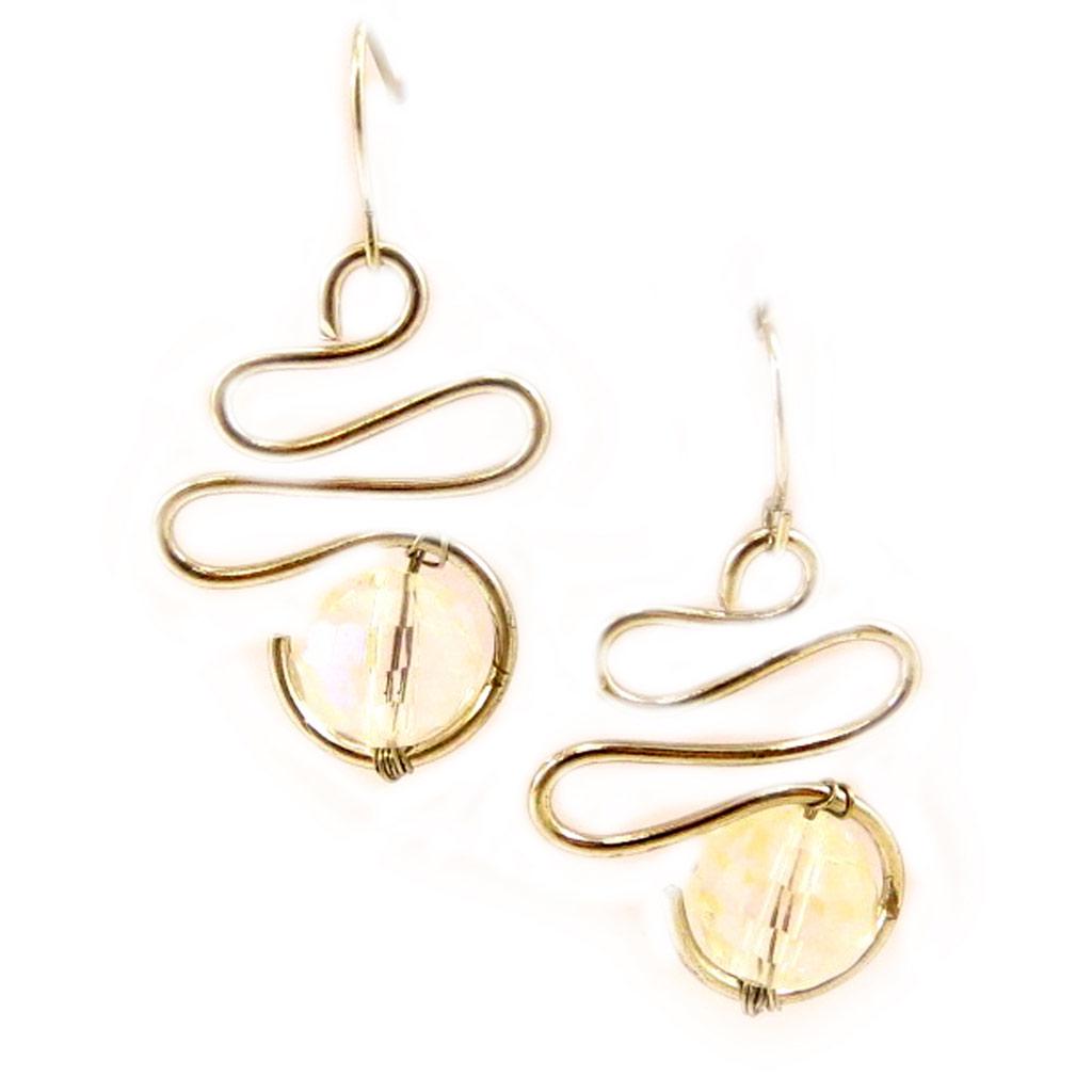 Les Trésors De Lily [L5102] - Дизайнерские серьги «Скарлетт» бореально-белые.