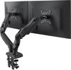 HUANUO PC Monitor Arm, Dual LCD Monitor Arm, Supports Two 17-27 Inch Monitors, 2-6.5kg Weight Capacity, Gas Spring, Grommet & Clamp Mounting, VESA
