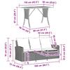 3 Seater Garden Sofa with Cushions & Table Black Poly Rattan