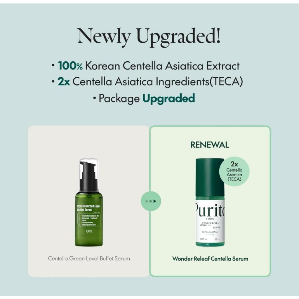 PURITO SEOUL Сыворотка Wonder Releaf с центеллой, 60 мл | Корейская центелла, Ампула, Успокаивающая, Укрепляющая барьер