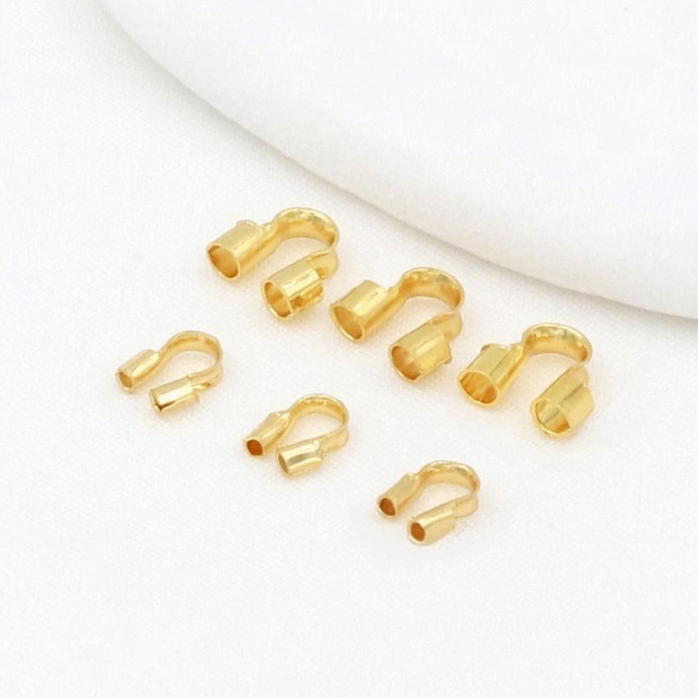 100Pcs Copper Wire Protectors Loops 14/18K Gold Plating U Shape Clasps Thread Protector Jewelry