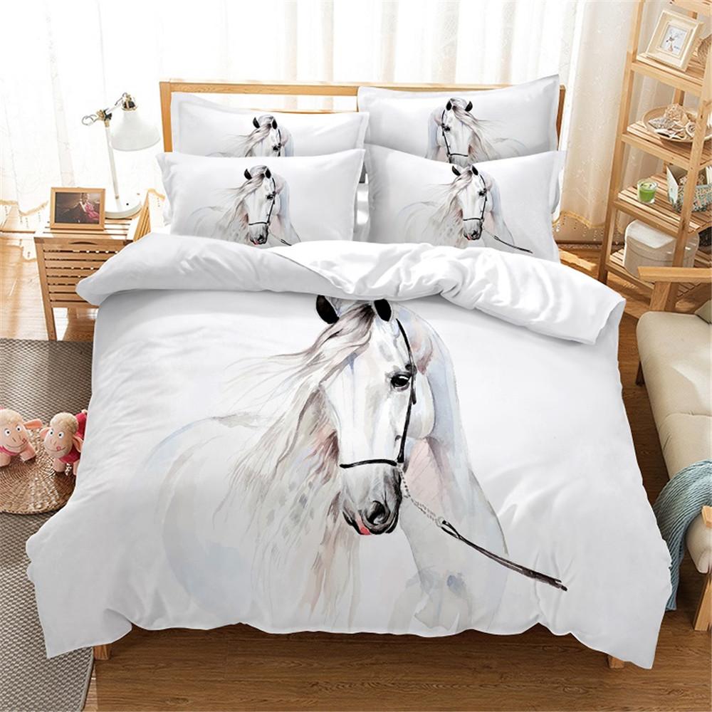 Комплект постельного белья White Horse для мальчиков и девочек, двуспальный, пододеяльник, наволочка, детская, взрослая, мода, домашний текстиль
