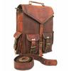 Leather Goat Backpack Bag Rucksack Vintage Genuine Travel Brown Laptop New Men's