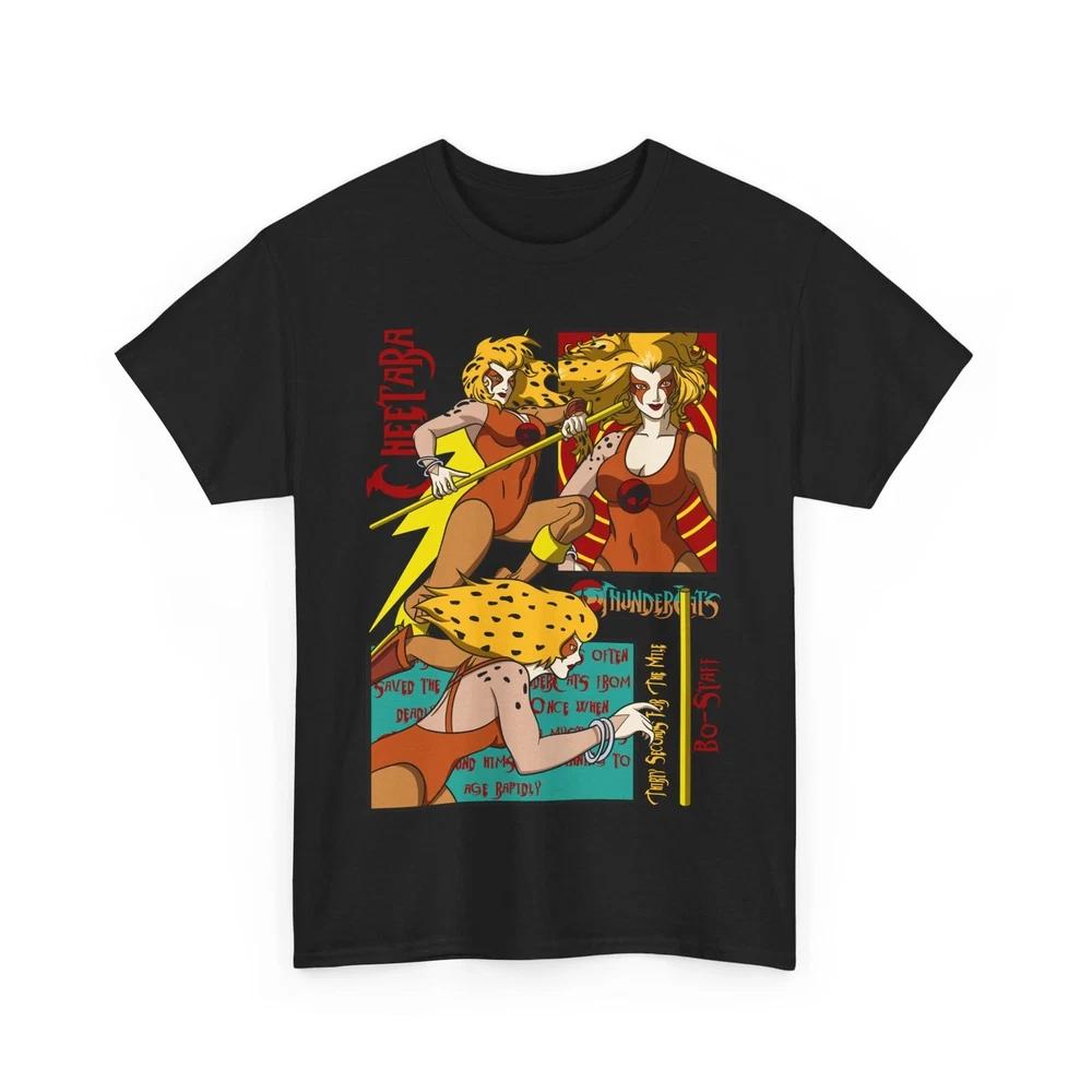Anime Cheetara Thundercats Tee Vintage Cartoon Black T Shirt
