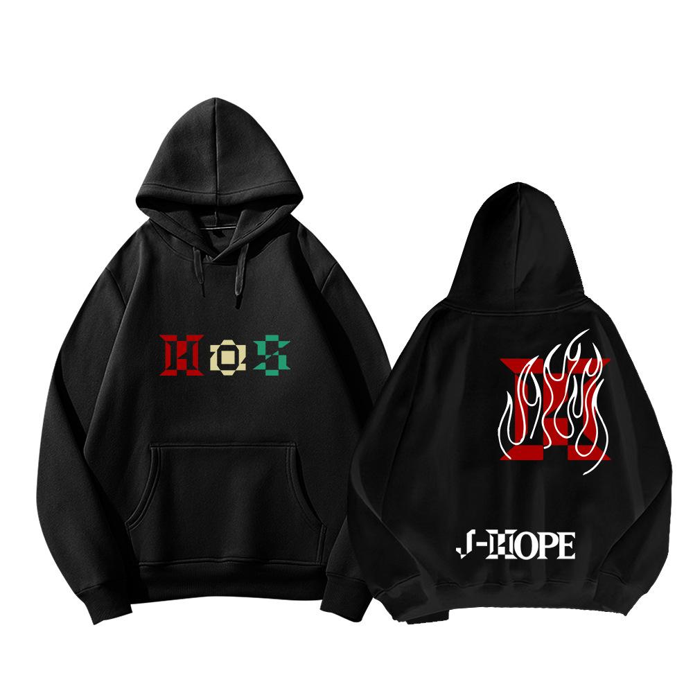 Худи J-Hope Hope On The Stage, Ретро Худи с принтом с концерта, Оверсайз Уличная толстовка, Подарок для фанатов (Модель с флисовой подкладкой для осени/зимы)