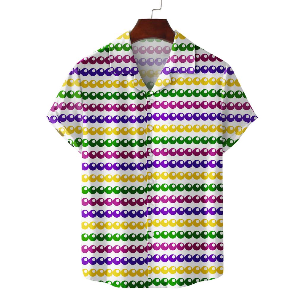 Мужская летняя новая свободная рубашка с коротким рукавом с принтом, кардиган, пляжная рубашка