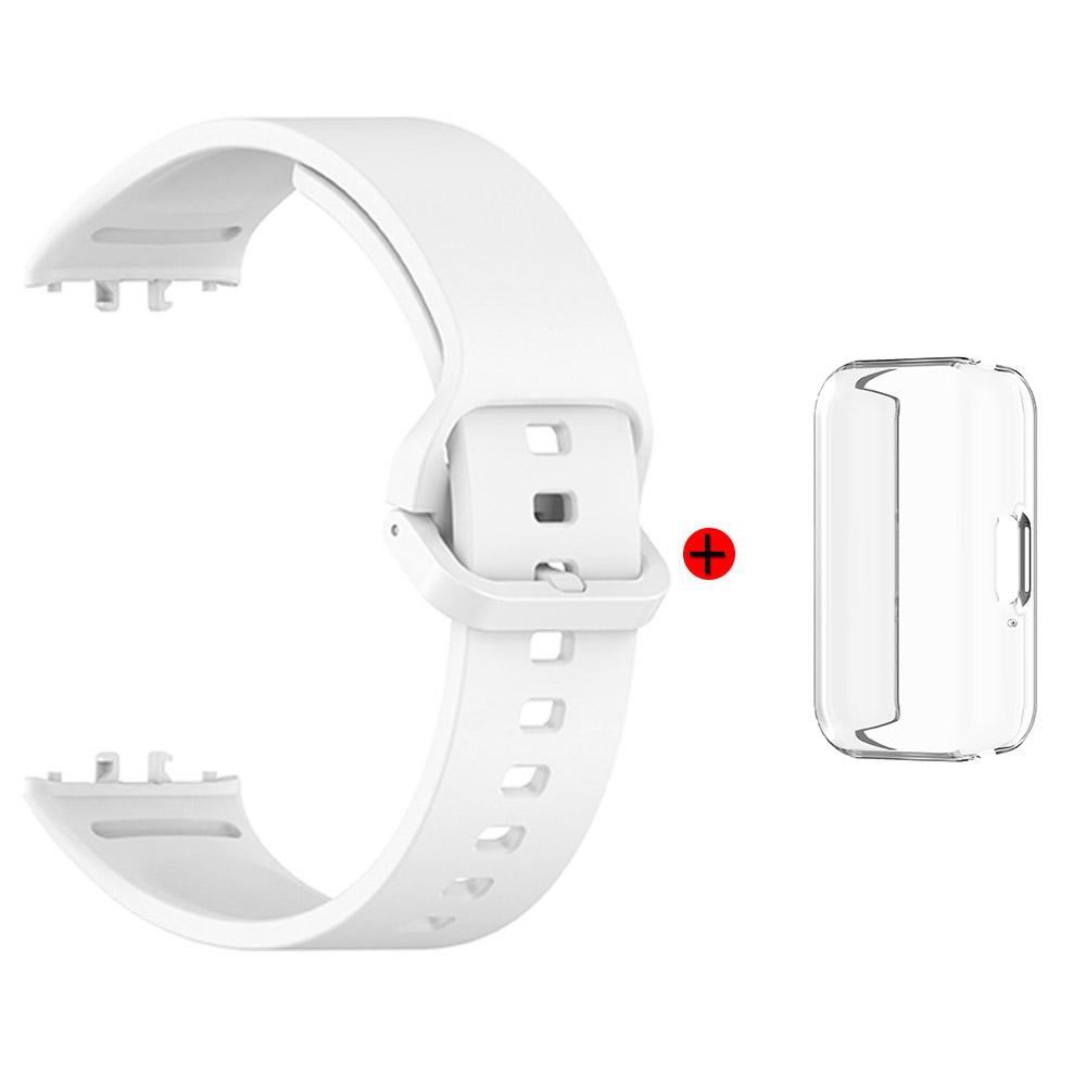 Silicone Strap For Samsung Fit 3 SM-R390 Watchband With Transparent Case Single Color Adjustable Wristband Accessories