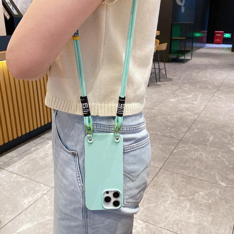 Модный мягкий чехол-ремешок из ТПУ с ремешком для iPhone 16 Pro Max 15 Plus 14 Pro 13 12 11, простой ремешок, противоударный матовый тонкий чехол для телефона