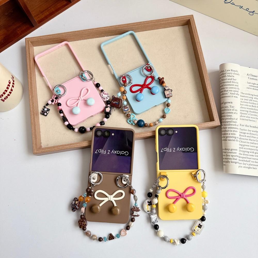Bow Bracelet Phone Case For Samsung Galaxy Z Flip 7 5G PC Hard Shell Protective Shockproof Back Cover