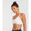 Gymshark Спортивный бюстгальтер с рюшами и бретельками, белый B6a6i Wb57
