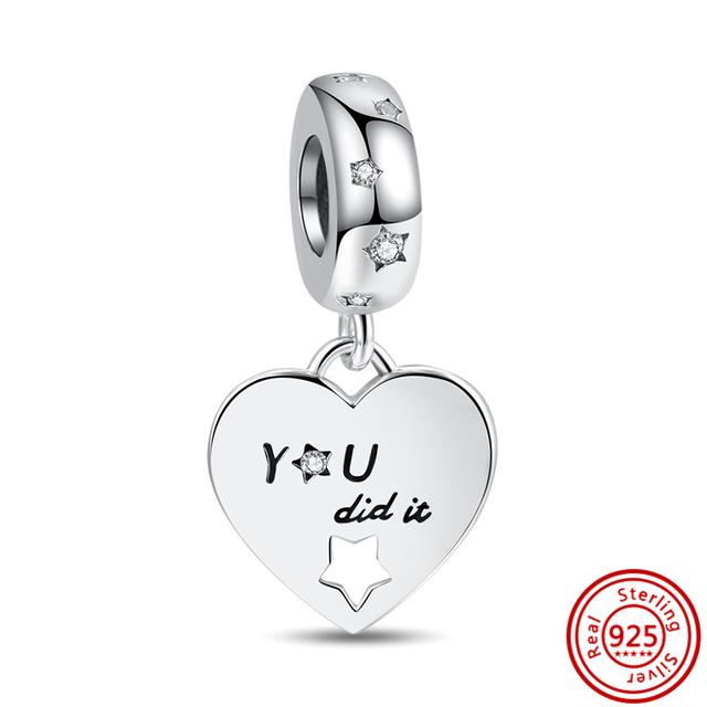 92 Стиль 925 Серебро 925 пробы для мальчиков и девочек Щенок с принтом лапы Сердце Сова Полый кулон Изящная бусина Подходит Подвески Браслет Ювелирные изделия