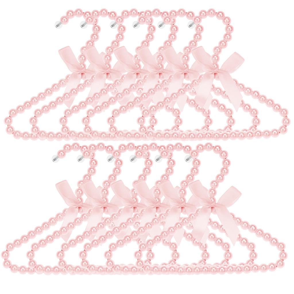 12 шт. Жемчужные вешалки с бантом и бусинами, для детской одежды, вешалка для невесты, платья, шкафа, стойка для хранения, сушилка-органайзер для маленьких девочек и мальчиков