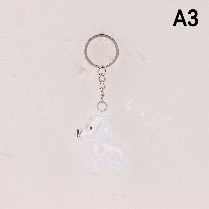 Cute Transparent Dog Hair Storage Cute Pendant Keychain Bag Pendant Couple Car Key Chains Jewelry Souvenir Collection Gift