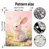 This pearl painting kit features 5D pearl rabbit in a meadow mosaic art style. designed for home wall decoration.