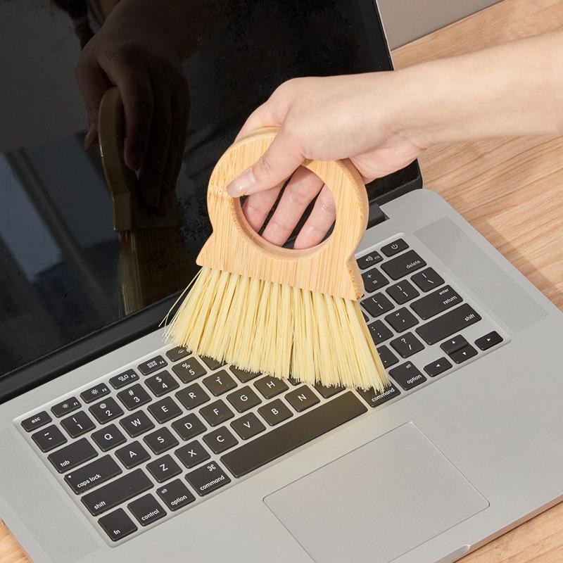 Набор из небольшой метлы и совок для мусора из цельного дерева, настольная щетка для уборки, настольный небольшой совок для мусора