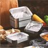 Disposable Aluminum Foil Pans, BBQ Plates, Heavy-Duty Food Containers, Pie Pans, Freezer & Oven Safe, 30-Pack (650ml, Square Plastic Cover)
