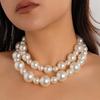 Retro Multi-layer Pearl Clavicle Choker Necklace for Women