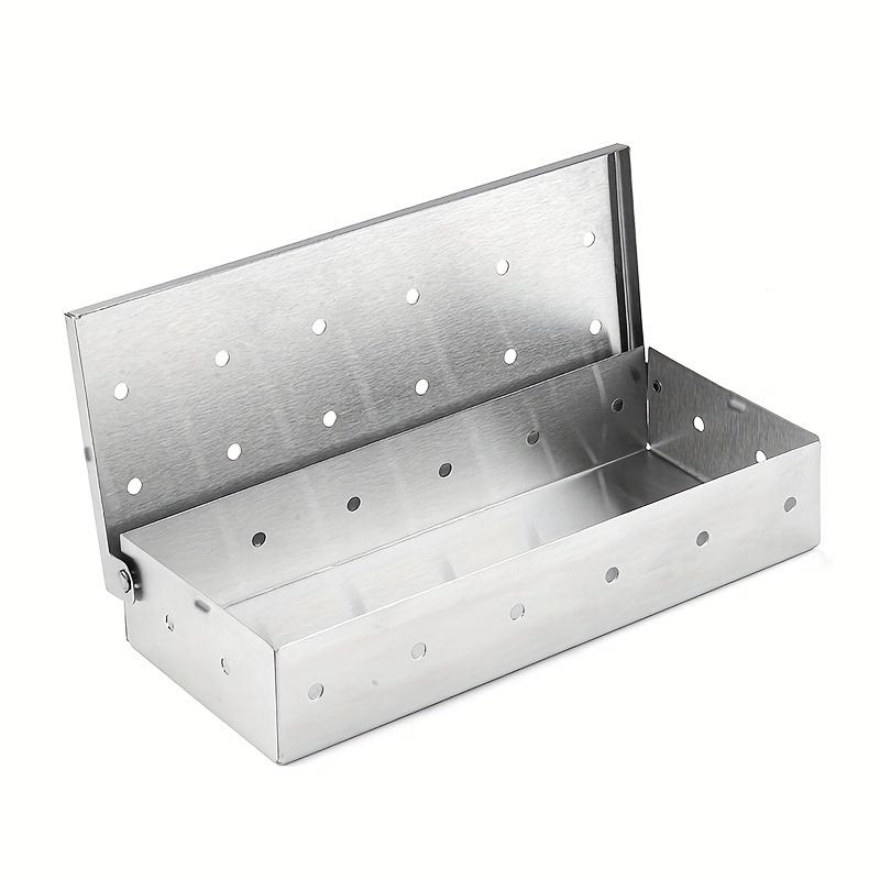 Stainless Steel Smoker Box BBQ Grill Smoking Box Wood Chip Container Meat Smoking Tool Outdoor Barbecue Accessory