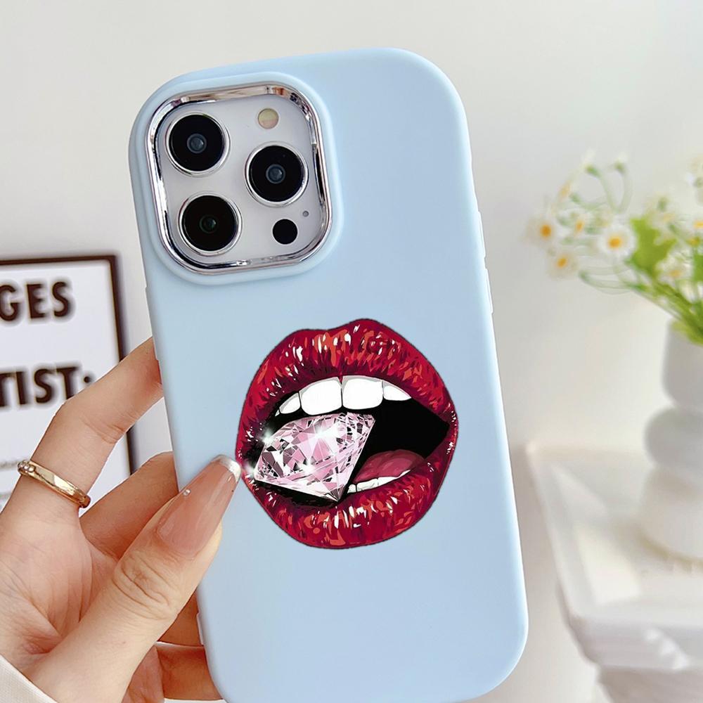 Мягкий чехол LZ20 Lips kiss для Samsung S24 Ultra S23 Plus S21 FE A16 A54 A34 A05s A06 Infinix Hot 40 30i, защитный противоударный чехол для объектива