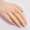 Women's Double Love Heart Open Ring Shiny Zircon Copper Wedding Bridal Jewelry