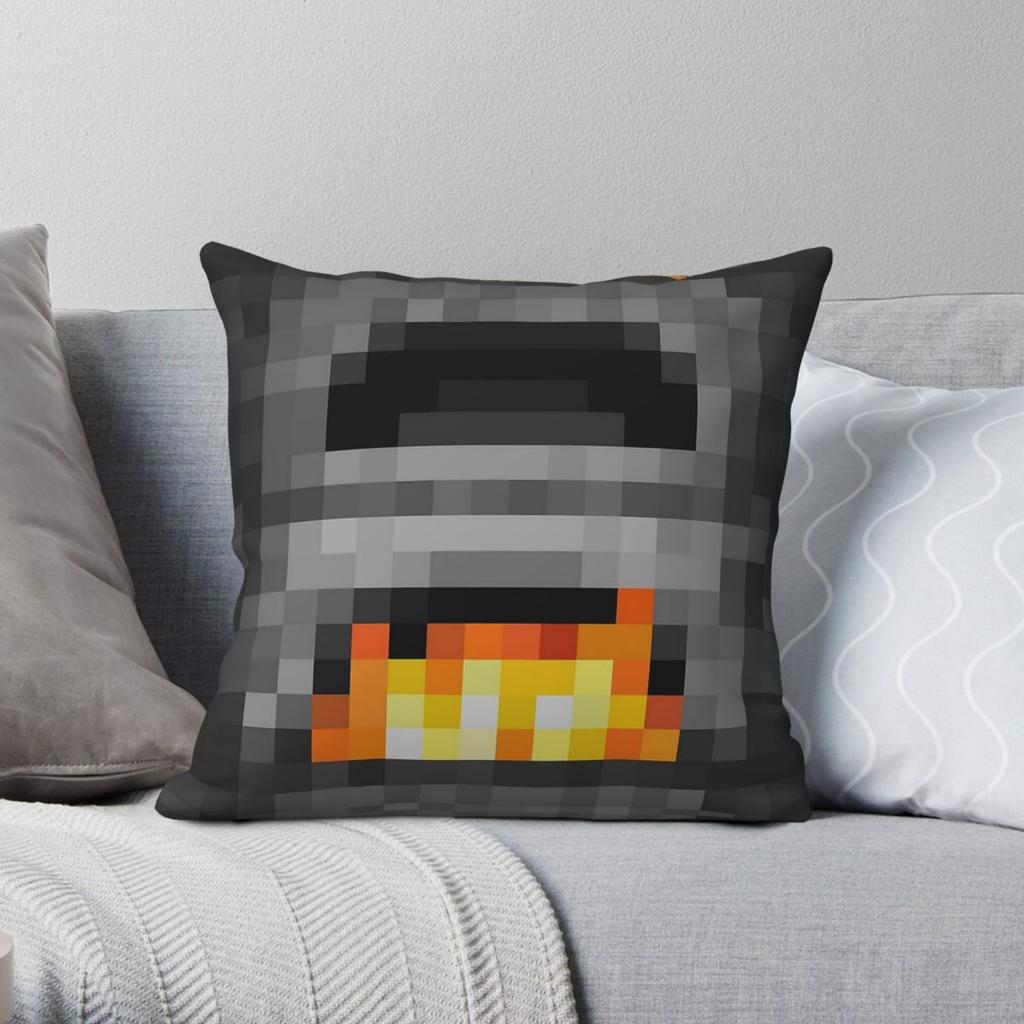 Furnace Square Pillowcase Polyester Linen Velvet Creative Zip Decorative Bed Cushion Case