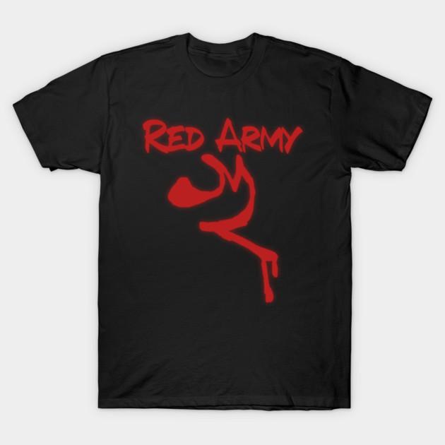 Asian Size Cotton Unisex Tshirt Print T-shirt Red Army T-shirt No-Cut Print Regular Fit