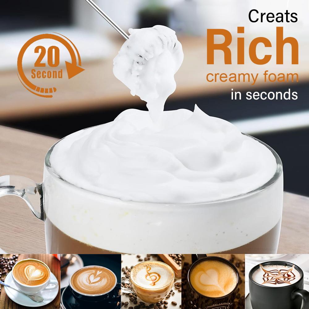 Electric Milk Frother Milk Foam Machine Handheld Milk Foamer Rechargeable Milk Beater Whisk Mixer for Cappuccino Coffee Cream