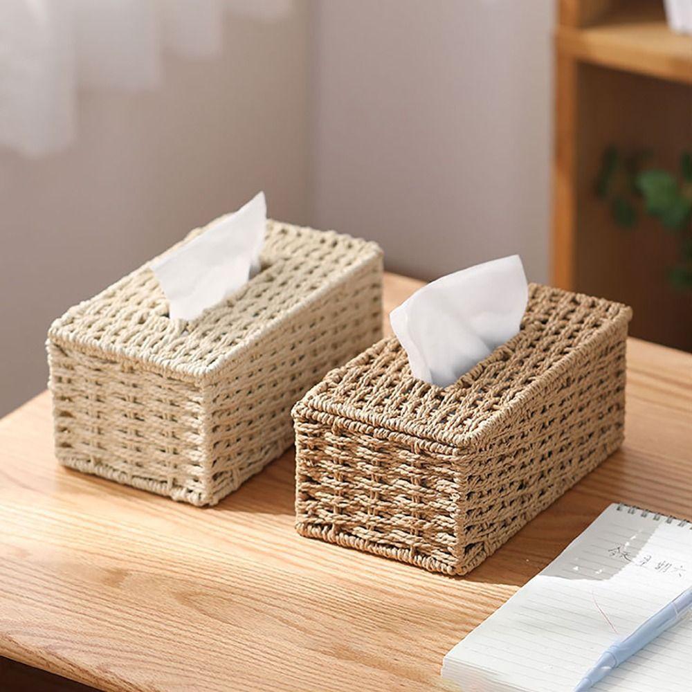 Large Capacity Paper Towel Box Vintage Napkin Holder Fashion Tissue Storage Organizer Office