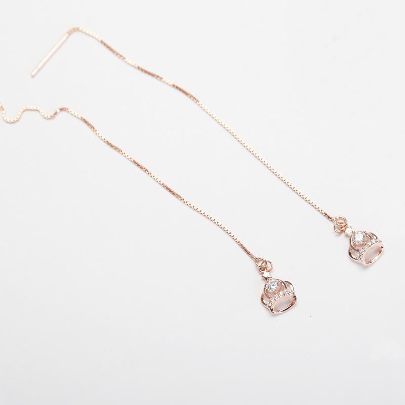 Корона Длинные серьги-подвески Женская мода Ins Style Супер Фея Кисточка Ухо Кабель Холодный стиль Ниша Дизайн Ухо Украшение