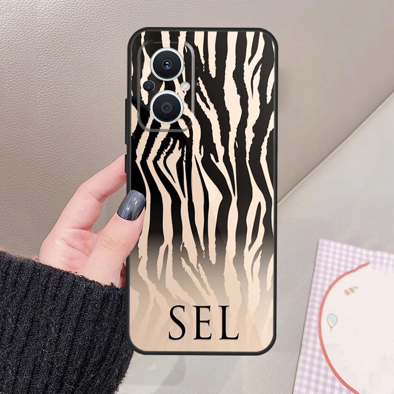 Personalised Initials Skin Leopard Case For OPPO Reno 7 8 6 Lite 2Z 3 4 5 Z 8T OPPO Find X6 Pro X3 Lite X2 Neo X5 Pro Cover