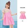 Disney Girls' Faux Two-Piece Striped Tiered Dress