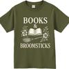 fashion tshirt Street Wear Boys O Neck tshirt Books And Broomsticks With Flowers Comfort Unisex tops Minimalist teeshirt