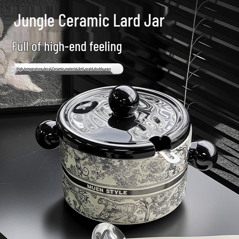 Ceramic Lard and Oil Storage Pot
