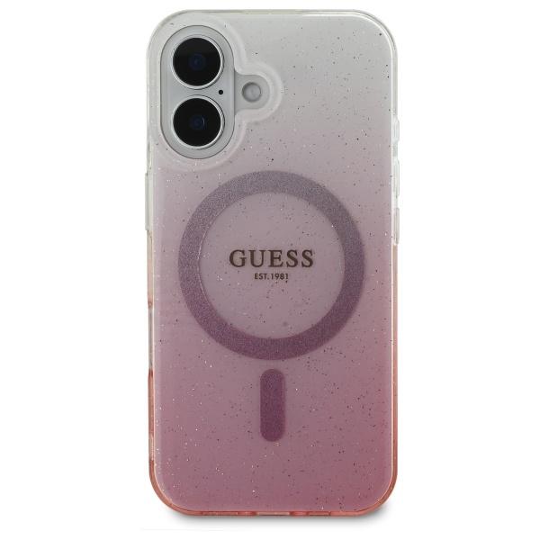 Guess Guhmp16Mhgrcelp Iphone 16 Plus6.7 Różowy/Pink Twarde Etui Iml Brokatowy Gradient Magsafe
