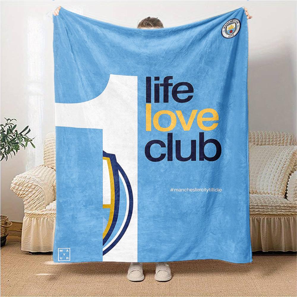Manchester City Fc Crest Blankets Flannel Printed Breathable Warm Throw Blanket for Home Office Bedspreads 0708a8