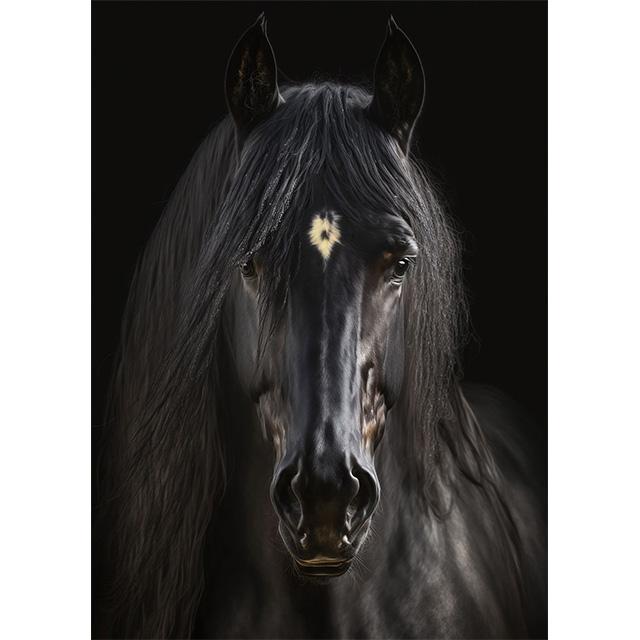 Черно-белый дикий конь, принты диких животных, постер, холст, современное настенное искусство, картина, гостиная, спальня, украшение для дома