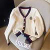 Womens V-Neck Color-Block Knit Cardigan Sweater Long Sleeve Oversized Casual Winter 2026