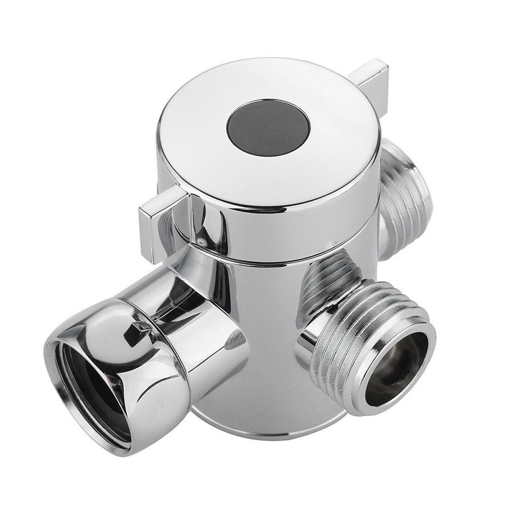 1/2 Inch Toilet Adjustable Arm Mounted T-adapter 3-Way Connector Shower Head Shunt Diverter Valve