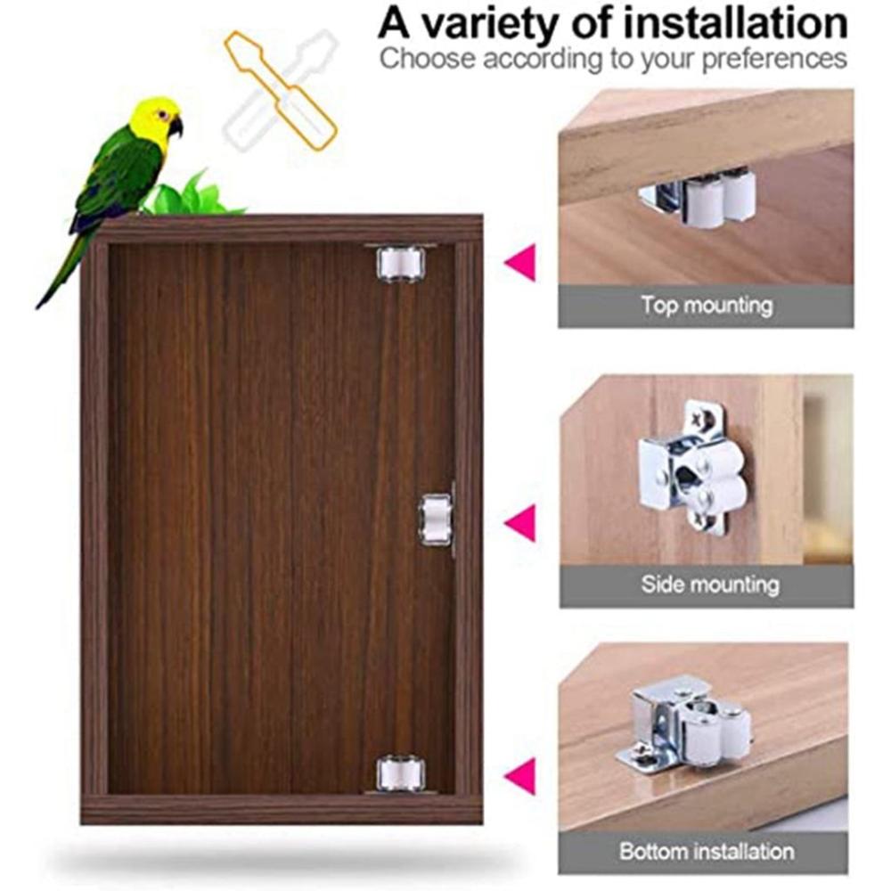 Duty For Wardrobe With Screws Double Roller Catch Cupboard Lock Furniture Fittings Door Stop Closer