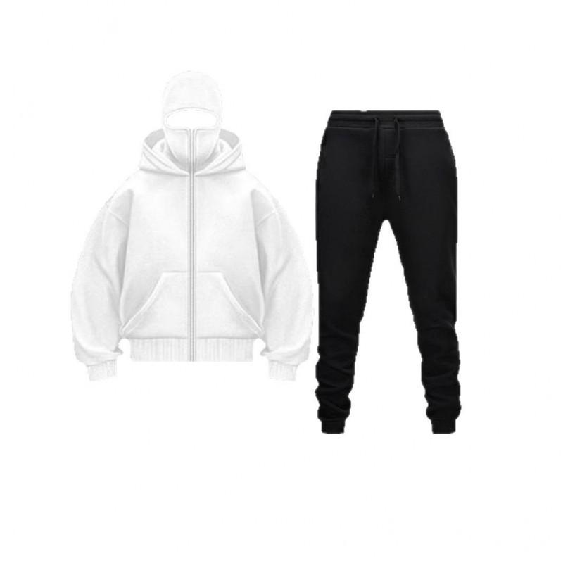 Zip-up Hoodie Sweatshirt Pants Set Men Women Streetwear Casual Fall Winter
