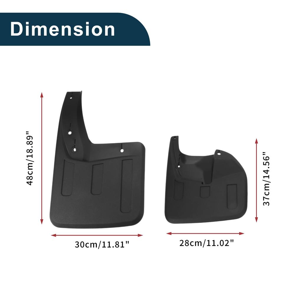 TUCKBOLD Front and Rear Mud Flaps with Mounts for Toyota Hilux Revo TRD 4-D (2016-2022)