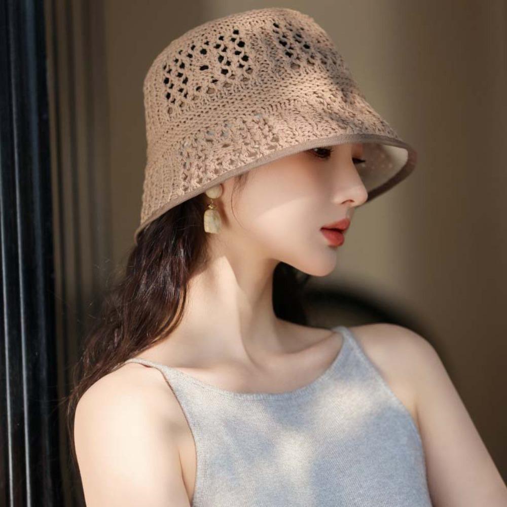 Дышащая шляпа-панама с солнцезащитным козырьком, ажурная шляпа от солнца, модная плетеная шляпа-рыбак, лето