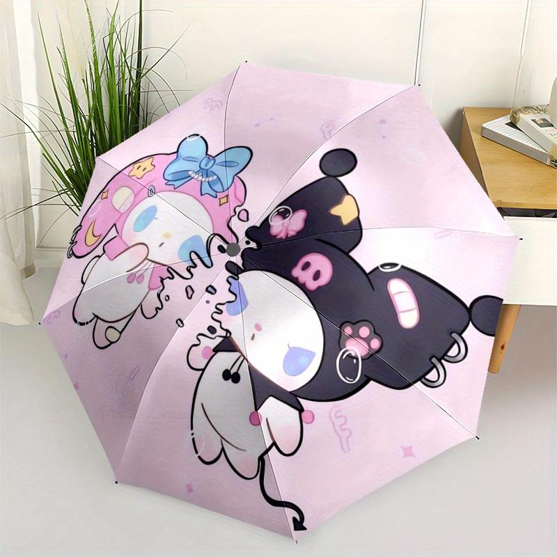 1 шт. Автоматически открывающийся и закрывающийся зонт My Melody и Kurome Cinnamoroll, легкий, 3-складной, с милыми мультяшными персонажами, подходит для дома, на улицу