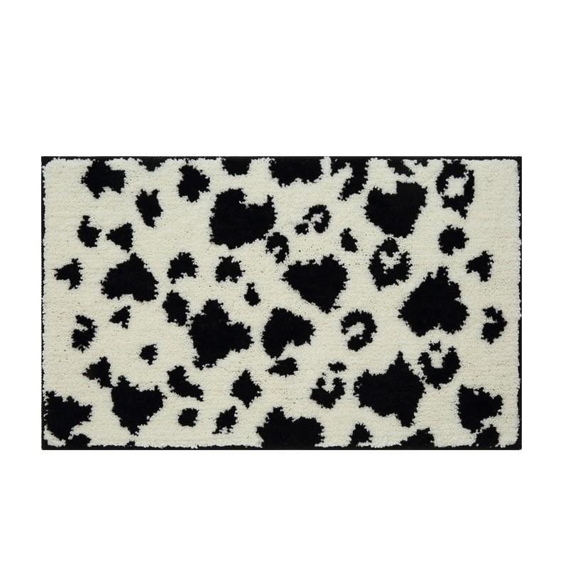 Plush Cow Print Bath Mat Non-Slip Floor Rug Bathroom Bedroom Doorway Kids Area 40x60cm 50x80cm