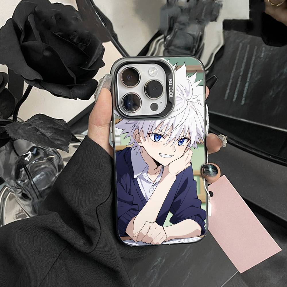 F-Киллуа Зольдик H-Hunter X Hunter Чехол для телефона iPhone17, 16,15,14,13,12 Pro Max Черный Конфетный Матовый Ударопрочный Чехол